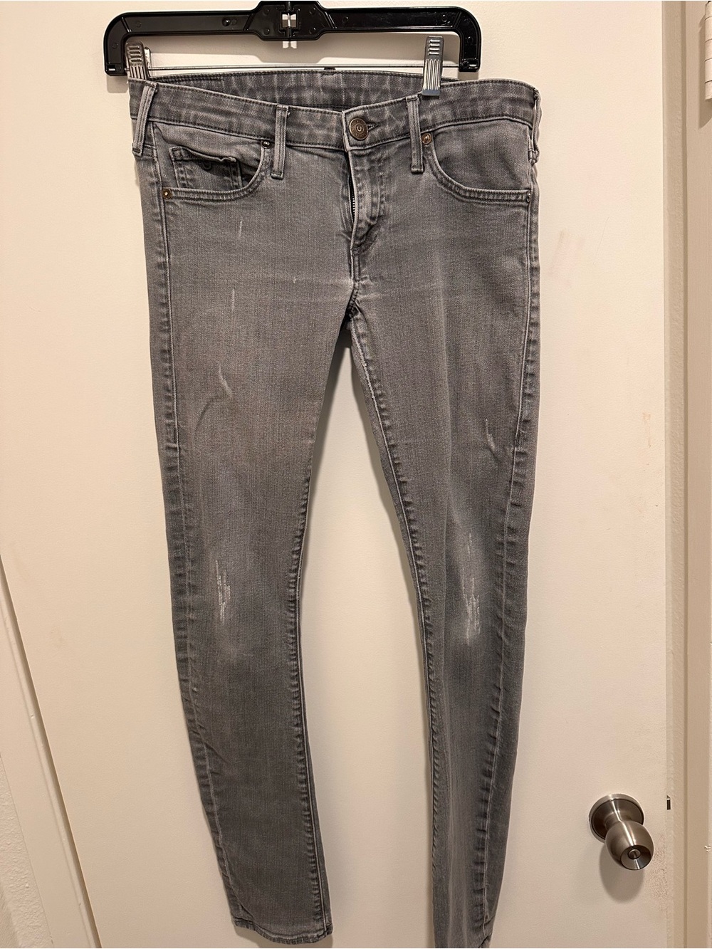 True Religion Women's Gray Skinny Distressed Jeans from Italy